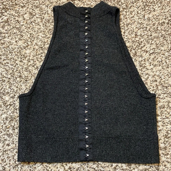 Victoria’s Secret Charcoal Grey Knit Hater with Hook Closure Back - Picture 5 of 7